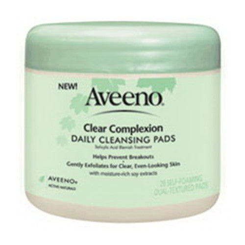 Aveeno Clear Complexion Daily Cleansing Self Foaming Dual Textured Pads - 28 Ea